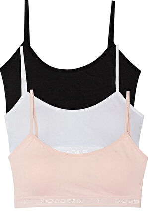 3'lü Dondeza Genç Kız Pedli Ip Askı Yarım Atlet Büstiyer