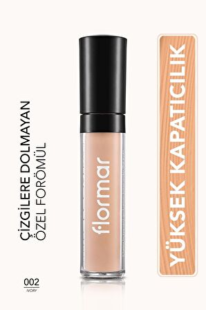 Flormar Koyu Halka  Önlemeye Yardımcı Kapatıcı-perfect Coverage Liquid Concealer-002 Ivory-8690604044894
