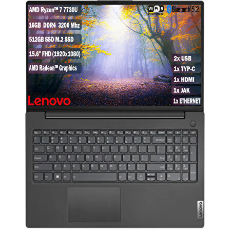 Lenovo V15 G4 ABP Amd Ryzen 7 7730U 16 GB 512 GB SSD 15,6" FHD Freedos 82YY0012TR+165