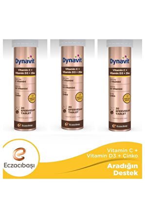 Dynavit Vitamin C + Vitamin D3 + Çinko Zinc Tablet