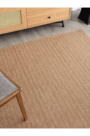 Srz-0503 Jüt Tabanlı Hasır Dokuma Örme Bohem Antialerjik Halı Kilim Balık Sırtı
