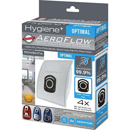 Aeroflow Rowenta Hygiene Toz Torbası 4 Adet RO6375EA