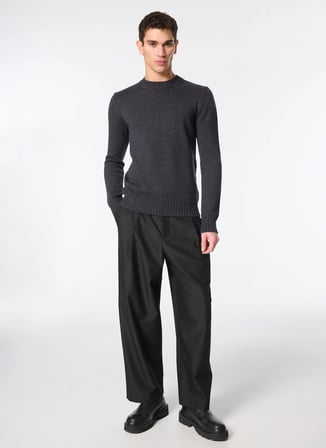 Alpha Studio Bisiklet Yaka Slim Fit Antrasit Erkek Kazak AU-7030C CREW NECK