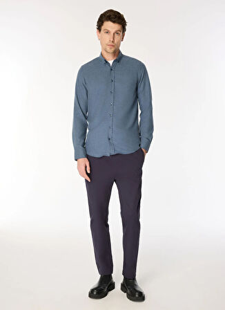 Alpha Studio Bağlamalı Bel Normal Paça Slim Fit Mavi Erkek Pantolon AU-7371Q PANT WOVEN