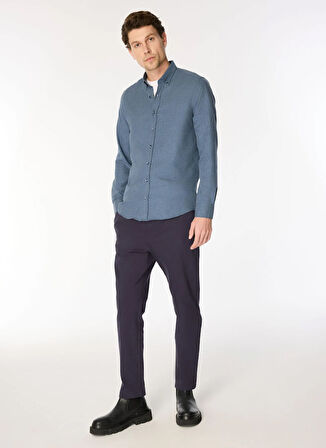 Alpha Studio Bağlamalı Bel Normal Paça Slim Fit Mavi Erkek Pantolon AU-7371Q PANT WOVEN