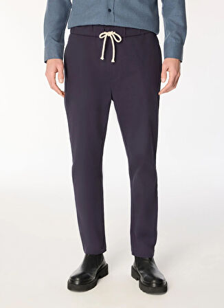 Alpha Studio Bağlamalı Bel Normal Paça Slim Fit Mavi Erkek Pantolon AU-7371Q PANT WOVEN