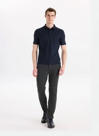 Alpha Studio Lacivert Erkek Slim Fit Polo T-Shirt AU-1332B ICE COTTON POLO