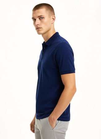 Alpha Studio Mavi Erkek Slim Fit Polo T-Shirt AU-1371B POLO PIQUET