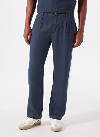 Lacivert Erkek Yüksek Bel Regular Fit Pantolon AU-1472Q LINO PANTS
