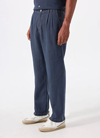 Lacivert Erkek Yüksek Bel Regular Fit Pantolon AU-1472Q LINO PANTS