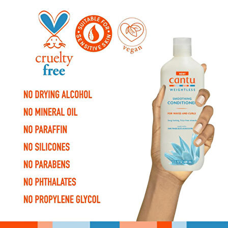 Cantu Weightless Saç Kremi 400 mL- Kıvırcık ve Dalgalı Saçlar İçin