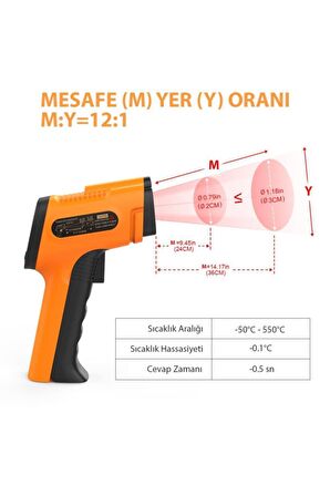 ThermoPro TP-30 Dijital Kızılötesi Termometre Tabancası