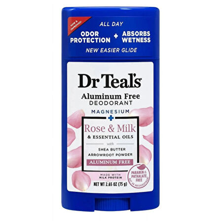 Dr Teal's Alüminyum İçermeyen Gül ve Sütlü Deodorant 75 GR