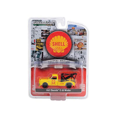 GreenLight 1/64 Ölçek Koleksiyonluk Model Araç 41125-A Shell Special Edition Series 1 / 1967 Chevrolet C-30 Wecker (Yeşil Teker)