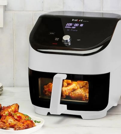 Instant Pot Vortex Plus ClearCook 140319601 Pencereli Air Fryer ve Sıcak Hava Fritözü - Beyaz (1700W, 5.7 Litre, 6 Program)