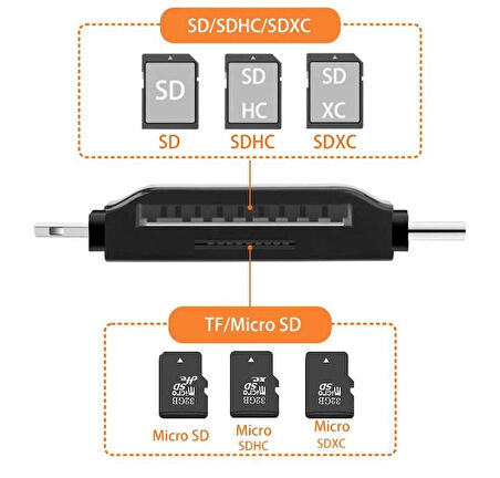USB 3.0 OTG iPhone/Android/Type C  Çok fonksiyonlu kart okuyucu  mikro SD TF kart okuyucu adaptör
