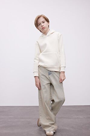 DeFacto Erkek Çocuk Cepli Kapüşonlu Kalın Okul Sweatshirt C7565A824AUER42