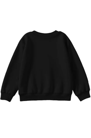 Unisex Yarasa Kurdele Baskılı Bisiklet Yaka Sweatshirt