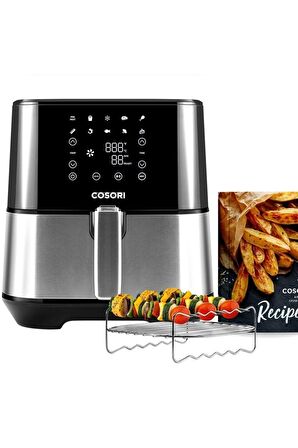 XXL Yağsız Fritöz Airfryer, 5.5 Lt Kapasite, Izgara Aksesuarlı, Dijital Dokunmatik Ekranlı