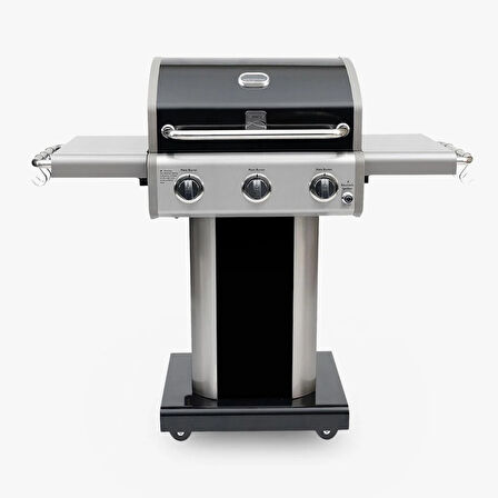 Kenmore Gazlı Barbekü 3 Ocaklı Siyah - Metal