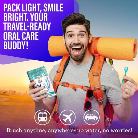 gurunanda mini disposable toothbrush prepasted ready-to-go travel toothbrush with butter on gums bristles 70 ct
