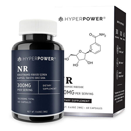 Hyperpower Nicotinamide Riboside (NR) 300 Mg 60 Kapsül NAD Öncüsü (Made in USA)