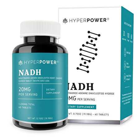 Hyperpower Nicotinamide Adenine Dinucleotide 20 Mg 60 Tablet NAD Öncüsü (Made in USA 