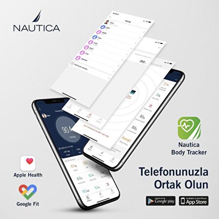 Nautica Gradient Collection Plus Vücut Analizli Akıllı Bluetooth Tartı Baskül Navy Turuncu