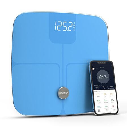 Nautica Vücut Analizli Smart Akıllı Bluetooth Tartı Baskül + Nautica 500 ml Termos Hediyeli