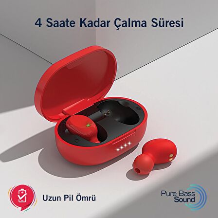 Nautica Buds T120 TWS Stereo Kablosuz Kulak İçi Kulaklık Kırmızı