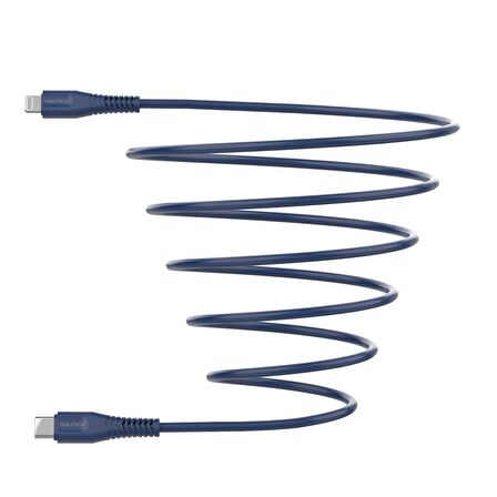 Nautica C100  USB-C to Lightning PD 18W Hızlı Şarj ve Data Kablosu 1.2 Metre Navy