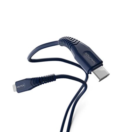 Nautica C100  USB-C to Lightning PD 18W Hızlı Şarj ve Data Kablosu 1.2 Metre Navy