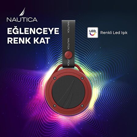 Nautica S20 Taşınabilir Bluetooth Speaker Hoparlör Ses Bombası 400mAh Kırmızı Siyah
