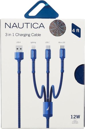 Nautica C300 1.2 M 3İn1 Hızlı Şarj Kablosu - Outlet
