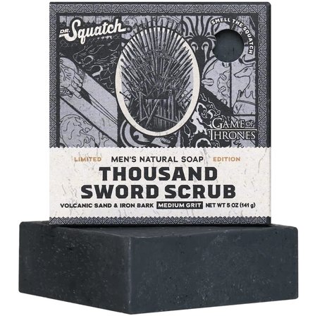 Dr. Squatch Natural Men's Bar Soap – Game of Thrones Inspired – Natural Cold Process Soap Bar – Thousand Sword Scrub 141g Kalıp Sabun