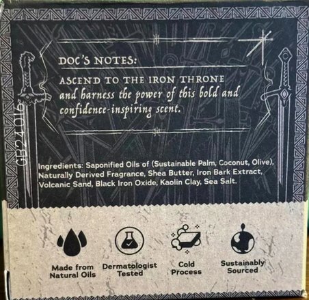Dr. Squatch Natural Men's Bar Soap – Game of Thrones Inspired – Natural Cold Process Soap Bar – Thousand Sword Scrub 141g Kalıp Sabun