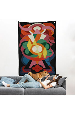 Auguste Herbin - Soyut Sanat Kompozisyon Duvar Örtüsü-8100