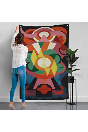Auguste Herbin - Soyut Sanat Kompozisyon Duvar Örtüsü-8100