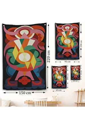 Auguste Herbin - Soyut Sanat Kompozisyon Duvar Örtüsü-8100