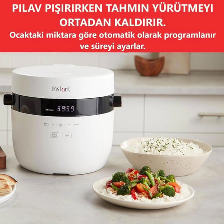 Instant Pot Hızlı Pilav Pişirici ve Buharlı Pişirici 40 Porsiyon 5 Lt.