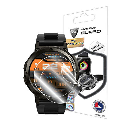 Rova Stone T2 Watch ile uyumlu IPG Ekran Koruyucu (2 Adet)