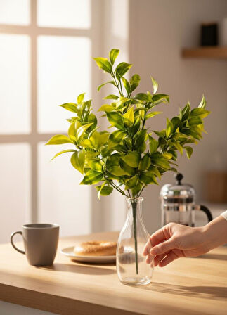 Yapay Çiçek Sarı Yeşil Limon Yaprağı Demet Şimşir Demeti Garnitür Aradal Dekoratif Yapay Bitki