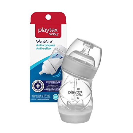 Playtex Baby™ Ventaire® Yenidoğan Bebek Biberonu, Kolik & Reflü Önlemeye Yardımcı,178 ml,  0+ Ay, Yavaş Akış,1 Adet 