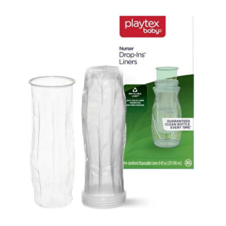 Playtex Baby™ Liners®  Anti-Kolik Sterilize Tek Kullanımlık Nurser Biberon Torbaları , 100 adet,236 ml, 3+ Ay 