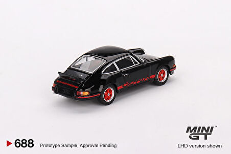 Mini GT Porsche 911 Carrera RS 2.7 Black with Red Livery 1:64 688