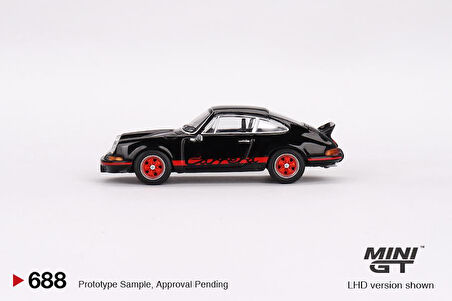 Mini GT Porsche 911 Carrera RS 2.7 Black with Red Livery 1:64 688