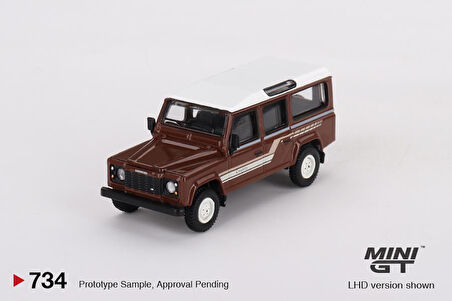 Mini GT Land Rover Defender 110 1985 County Station Wagon Russet Brown 734