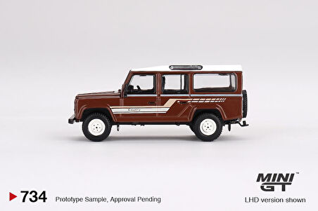 Mini GT Land Rover Defender 110 1985 County Station Wagon Russet Brown 734