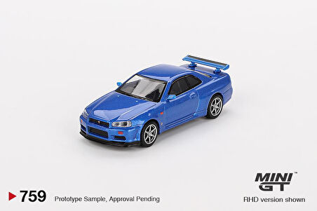 Mini Gt Nissan Skyline GT-R (R34) V-Spec Bayside Blue 759