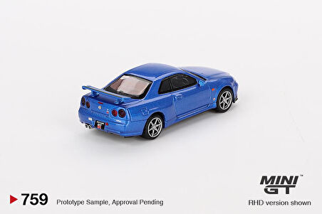 Mini Gt Nissan Skyline GT-R (R34) V-Spec Bayside Blue 759